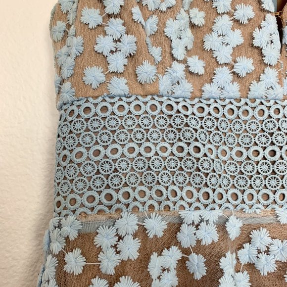 Bronx And Banco Blue Amsonia Lace Dress Size Medium - Picture 6 of 14